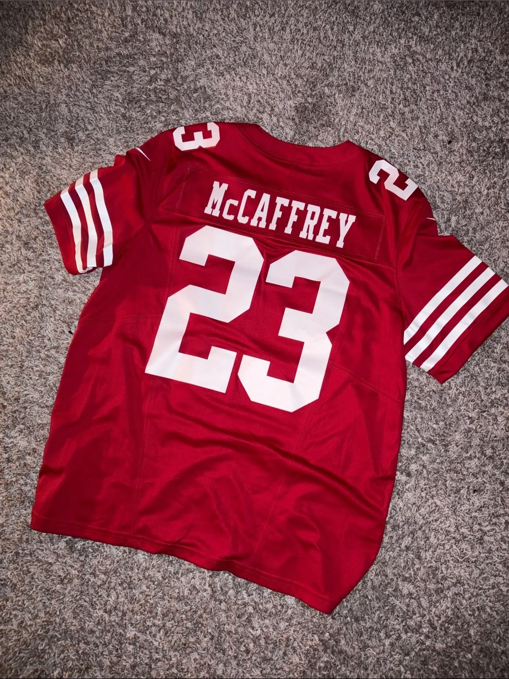 Nike Men's San Francisco 49ers Red Jersey #23 with White Accents